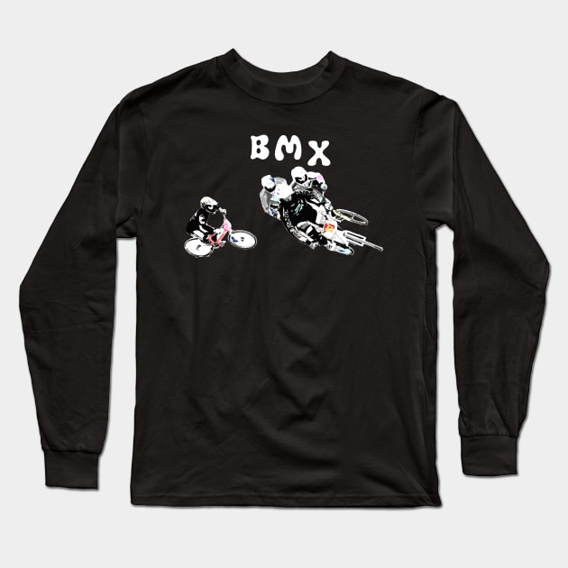 bmx Long Sleeve T-Shirt by rickylabellevie